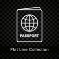 Passport icon on checkered background