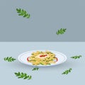 Illustration of Pasta with red sauce. Royalty Free Stock Photo