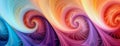 illustration of pastel colored fractal swirls in banner size