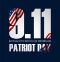 Illustration of Patriot Day Poster. September 11th