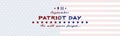 9/11 illustration Patriot Day of USA background on american flag