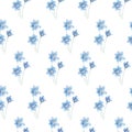 Illustration pattern blue flowers