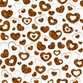 Illustration of a pattern of colorful heart shapes isolated on a white background Royalty Free Stock Photo