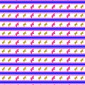 Pattern of elephant shapes with blue and pink stripes isolated on a white background Royalty Free Stock Photo