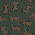Illustration of pattern with ferrets.