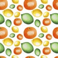 Pattern Fruits Citrus Orange Lemon Lime Watercolor illustration Tropics food Digital paper Textile set Summer botanical spring dec