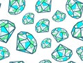 illustration of pattern of green emeralds of different si Royalty Free Stock Photo