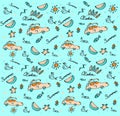 Illustration Pattern Sea Summer Car Fish