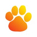 Illustration of paw icon on white background