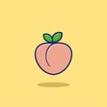 Illustration peach fruit, the cute illustration used for web, for infographic, icon web or mobile app, presentation icon, etc,