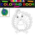 Peacock coloring book Royalty Free Stock Photo