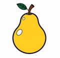 Illustration Pear Button Yellow Isolated Background for Farm Game UI