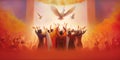 Illustration of Pentecost sunday holy spirit, Dove, Holy Spirit, and Flame for Pentecost Royalty Free Stock Photo