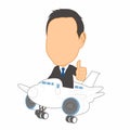 Illustration people on airplanes, . Cartoons that can be used to caricature templates