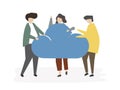 Illustration of people avatar cloud connection concept