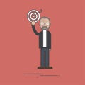 Illustration of people avatar dartboard dart