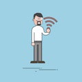 Illustration of people avatar with signal