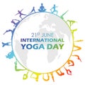 people doing asana and meditation practice for International Yoga Day on 21st June