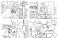 Storyboard of grocery store