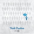 Illustration of people icons, think positive