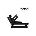 illustration of people relaxing while playing drone