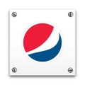 Illustration of Pepsi signage logo isolated on a white plate. Food and Drinks concept.