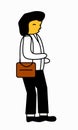 Illustration of a person going to work with a bag