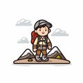 illustration of person hiking