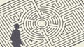 Person in Labyrinth: Symbolic Journey Art, vector design Generative AI Royalty Free Stock Photo