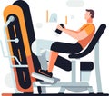 A man using a leg press machine in a gym Royalty Free Stock Photo