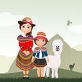 Illustration of Peruvian people Royalty Free Stock Photo