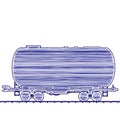 Illustration petroleum cistern wagon freight railroad train