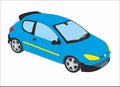 Peugeot 206 illustration Royalty Free Stock Photo