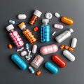 Illustration pharmaceutical flat medication objects Royalty Free Stock Photo