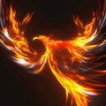 illustration of a Phoenix, Fire, Firebird, mythical creature. Generative AI Royalty Free Stock Photo