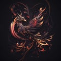 illustration of a Phoenix, Fire, Firebird, mythical creature. Generative AI Royalty Free Stock Photo