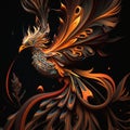 illustration of a Phoenix, Fire, Firebird, mythical creature. Generative AI Royalty Free Stock Photo