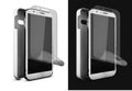 Illustration of Phone protection film on screen and cover. Smartphone display with protector glass.