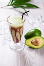 Avocado juice with chocolate milk