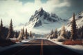 3d render mountain landscape at winter