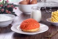 Orange soes cake with orange flavor