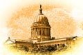 Illustration from a photograph of the Oklahoma State Capital Royalty Free Stock Photo
