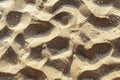 Illustration of photograph of sand texture background, top view of beach sand with small waves Royalty Free Stock Photo