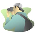 Illustration of photographer who take a great photo.
