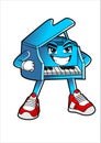 An illustration of a piano character smiling