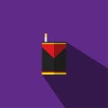 illustration is a picture of a red, black, yellow cigarette with a cigarette.