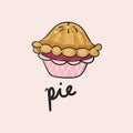 Illustration of pie dessert isolated