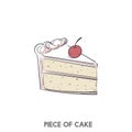 Illustration of a piece of cake idiom Royalty Free Stock Photo