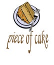 Illustration of `Piece of cake` on white background.