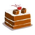 Illustration of a piece of chocolate cake Royalty Free Stock Photo